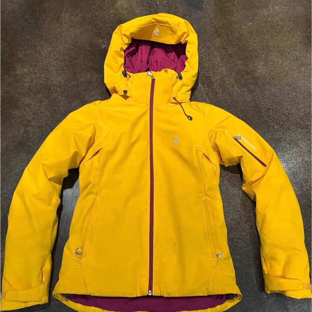 Peak Performance Yellow Ski Jacket with Hood